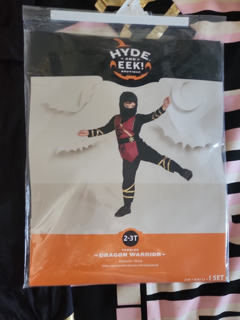 Black and Red Dragon Ninja Costume for Kids - Picture 4 of 4